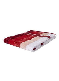 اشتري Zic Zac- Hand Towel 500 GSM 100% Cotton Velour 50X90 cm Modern Stripe Design Luxury Touch Extra Absorbent Red في الامارات