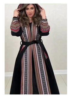 Buy Beautiful traditional Sadu abaya with hat - black in Saudi Arabia