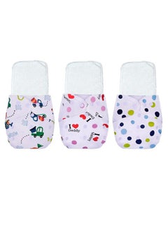 Buy Washable Adjustable Cloth Diapers With Microfiber Pads Inserts Free Sizeprint May Very[3Pcs Cloth Diaper & 3 Pcs Insert Pads](White Set Of 3) in UAE