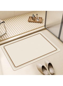 Buy Cloth Bath Mat Super Absorbent Bathtub Mat with Non-Slip Anti Slip Bathroom Floor Mats and Quick Dry Bath Rug, Thickened Soft Easier Clean Carpet 50 By 80 CM in UAE