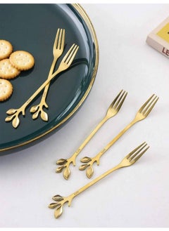 اشتري 5-Piece Gold Stainless Steel Fork في الامارات