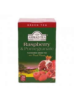 Buy Ahmad Raspberry And Pomegranate Flavoured Green Tea With Fruit Pieces 20 Bags in UAE