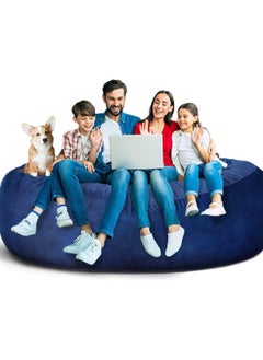 اشتري COMFY CLASSIC ULTRALARGE FAMILY BED BEAN BAG WITH PILLOW & VIRGIN BEANS FILLING BLUE في الامارات