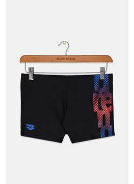 اشتري Men Graphic Drawstring Swimwear Trunks, Black Combo في السعودية