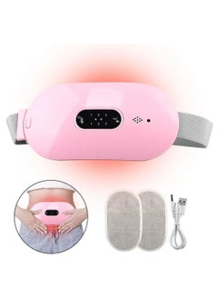 Buy Menstrual Electric Heating Pad Women Warm Belt Waistband Device Adjustable 4-Speed ​​Rechargeable Heating Cramp Belt Massage Warm Waist Belt for Menstrual Period Cramps Stomach Tummy Pain Relief in UAE