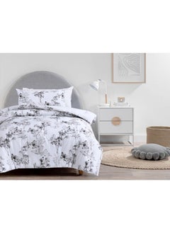 Buy Monochrome-Butterfly 2-Piece Comforter Set Grey 160X220cm in UAE