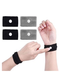 Buy Nausea Relief Band, Travel Wristbands for Morning Sickness Sea Travel Car Sickness Adults and Children (Black & Grey) in UAE