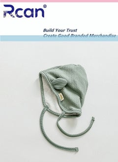 Buy Newborn Cute Baby Ear Protection Hat Soft Baby Cap Cotton 3-24 Months Green in Saudi Arabia