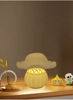 اشتري Handcrafted Ceramic Petal Mushroom Night Light - Place on Children's Bedside, Accompanying Sweet Sleep في السعودية