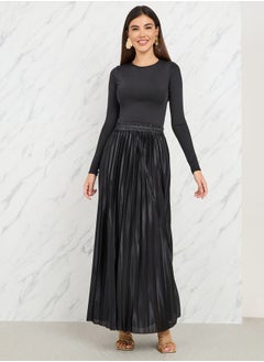 اشتري Satin Pleated High Rise A-Line Maxi Skirt في السعودية