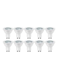 اشتري 10-Piece GU10 Spot Light Eco Par16 36 Degree 4W 6500K LED Bulb Cool White في الامارات