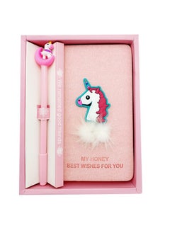 Buy Teens Cartoon Unicorn 2 In 1 Notebook With Box Gift Set in UAE