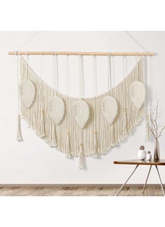 Buy Macrame feather Wall Hanging Boho Leaves Macrame Tapestry Wall Decor Handmade in Egypt