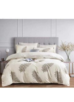 Buy Bedsheet Set with Pillow Cases, Soft and Comforter Bedding Set, Easy Care, Natural Plant Garden Pattern Printed in UAE