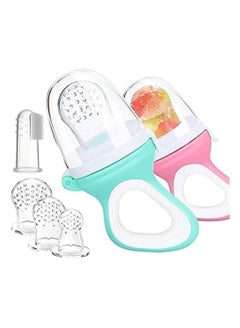 Buy Baby Fruit Feeder Pacifier, Baby Food Feeder, with 2 Baby Fruit Feeder and 1 Baby Toothbrush, 3 Silicone Bags in Different Sizes, BPA Free Natural Organic Freezing Silicone Baby Feeder in Saudi Arabia