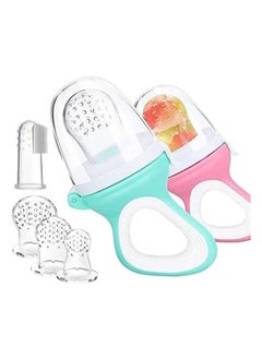 Buy Baby Fruit Feeder Pacifier, Baby Food Feeder, with 2 Baby Fruit Feeder and 1 Baby Toothbrush, 3 Silicone Bags in Different Sizes, BPA Free Natural Organic Freezing Silicone Baby Feeder in Saudi Arabia