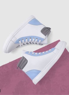 Buy Sneaker Leather Flat And High Top -Blue in Egypt