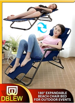 اشتري Adjustable Folding Reclining Lounge Chair Zero Gravity Beach Chair Outdoor and Indoor Sun Lounger Bench Lying Bed Compact Foldable For Pool Side Patio Beach Picnic Camping Garden Balcony Relaxation في الامارات