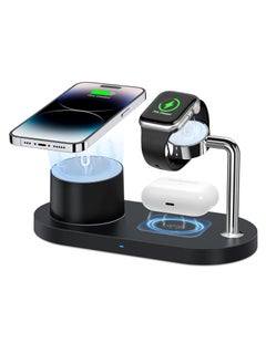 Buy Magnetic Wireless Charger for iPhone: 3 in 1 Charging Station for Multiple Device Apple - 18W Fast Mag-Safe Charger Dock Stand for iPhone 15 14 13 12 Pro Max Apple Watch iwatch & Airpods in Saudi Arabia