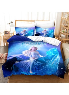 Buy Frozen pattern bedding three-piece set of soft microfiber polyester sheets including duvet cover and two pillowcases (cover size 150cmX200cm) in Saudi Arabia