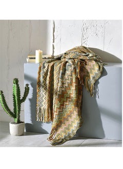 Buy Tassel Design  Blanket Cotton Multicolour 130x150centimeter in Saudi Arabia