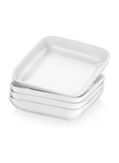 Buy Pasta Bowls 32 oz, Ceramic Pasta Bowl Large Salad Bowls Set of 4, Durable Porcelain 8 Inch Square Serving Dishes, Microwave, Oven, Dishwasher Safe, Series IVY in Egypt