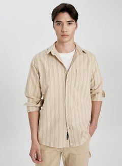 Buy Regular Fit Cotton Striped Long Sleeve Shirt in UAE