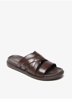 Buy Textured Cross Strap Slip On Arabic Sandals in UAE