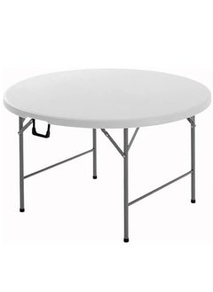 Buy PE table foldable with steel legs 120 cm for dinner, camping and picnic in Saudi Arabia