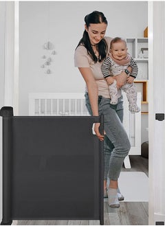 Buy Baybee Retractable Baby Safety Gate Baby Fence Barrier Pet Dog Gate with Expandable Kids Safety Gate in UAE