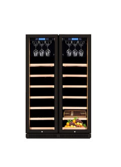 اشتري COOLBABY constant temperature air-cooled wine cabinet red wine and tea integrated cabinet with lock beverage fruit refrigeration preservation H: 163CM في الامارات