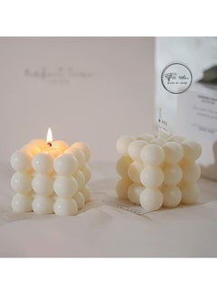 Buy 2Pcs Bubble Candle White Aromatherapy Candle Shaped Candles Handmade Cube Candle Vanilla Scented Candle Trendy Room Decor Soy Candles Fun Candles For Girls Room Decor Aesthetic in Egypt