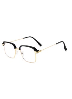 Buy New Vintage Fashion Half Frame Semi-Rimless Clear Lens Glasses with Anti-Blue Light Coating for Men's Metal Frame Reading Glasses 100-400 Degree Retro No-Makeup Glasses in UAE