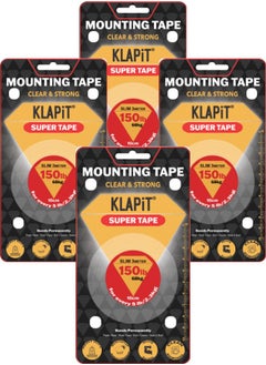 Buy KLAPiT SUPER TAPE Double Sided Tape Heavy Duty Mounting Tape Holds 150 Pounds or 68Kg Weight Using Enhanced Nano Technology. Clear Tape for Wall, Wood, Tile, Stone, Glass, Metal and Acrylic in UAE