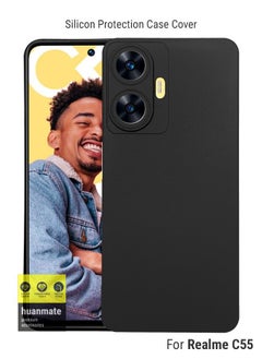 Buy Stylish Silicone Case Cover For Realme C55 Black in Saudi Arabia