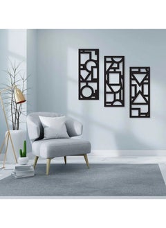 Buy Geometric Wooden Wall Décor - Set of 3 Each 80x30 in Egypt