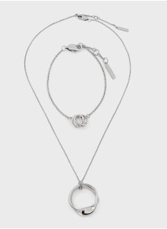 Buy Alexa Silver Layered Necklace in UAE