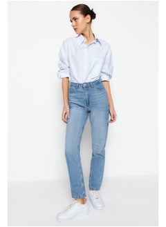 اشتري Blue High Waist Straight Jeans TWOSS22JE0653 في مصر