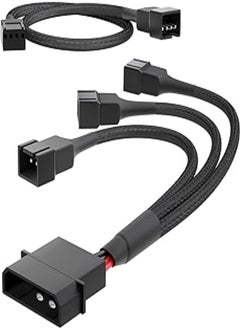 اشتري KabelDirekt 835 0.3m 2-pin Molex 12V to 3 x 15cm fan Y-cable + 30cm PWM extension cable black في مصر