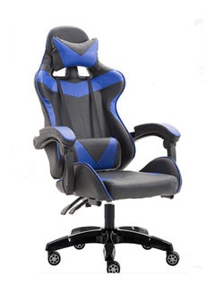 Buy Gaming Chair 360° Swivel Pu Leather Ergonomic Racing Style Adjustable Height High Back With Headrest, Lumbar Support Black-Blue in UAE