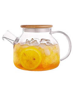 Buy Heat Resistant Glass Teapot Set Clear 1000ml in Saudi Arabia