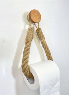 Buy 1-Piece Creative Wall Hanging Paper Towel Storage Rack/ Placing Toilet Paper Rope Tan 14 x 24 Centimeter in UAE