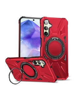 Buy GOLDEN MASK For Samsung Galaxy A55 Case Mag-Safe Magnetic Shockproof Phone Case with Ring Holder (Red) in Egypt