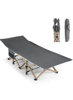 Buy Folding Camping Cot, Sleeping Cot for Adult, 190*71cm Extra Wide Heavy Duty Camping Cot Max Load 600LBS with Carry Bag, Portable Camping Cot for Outdoor Camping/Office, Home Nap in UAE
