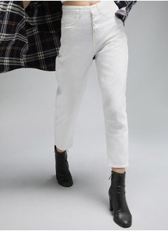 Buy High Rise Clean Look Mom Fit Cropped Jeans in Saudi Arabia