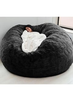 Buy Bean Bag Chair Cover(Cover Only No Filler) Oversized Soft Fluffy PV Velvet Lazy Sofa Bed Cover in UAE