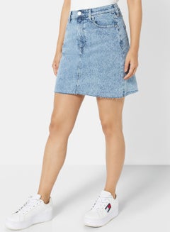 Buy Tapered Fit Denim Skirt in UAE