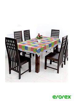 Buy Flower Design PVC 6 Seater Dining Table Cover 60"x 90" Green Standard in Saudi Arabia