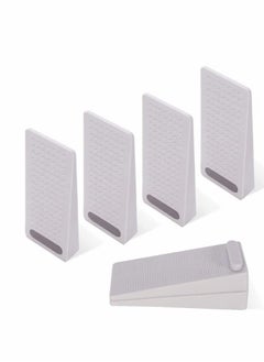 اشتري Door Wedge Rubber, Door Stopper, Heavy Duty Slip-resistant and Stackable Door Holders, Adjustable Height and Strong Grip on Tiles, Carpet, Wood, Cement and Laminate Floor, 4 PCS في السعودية