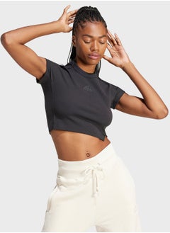 Buy Lounge Ribbed Cropped T-Shirt in UAE